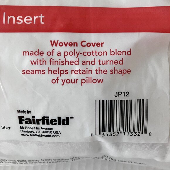 White 12" Zippered Poly Fill Premiere Pillow Insert NEW - Picture 4 of 6
